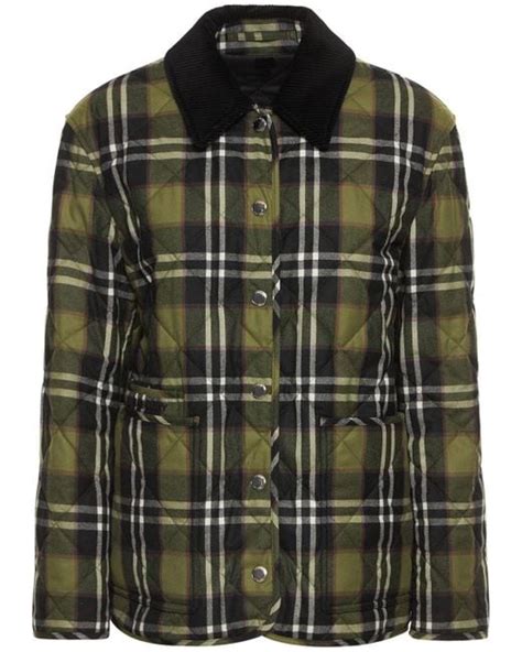 burberry green check quilted jacket|burberry quilted jacket outlet.